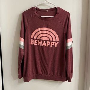 Be happy maroon long sleeve size large